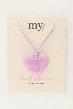 My Jewellery Collier Océan En Corde Avec Coeur Lilas Clearance