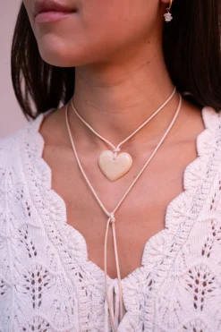 My Jewellery Collier Océan En Corde Avec Coeur Beige New