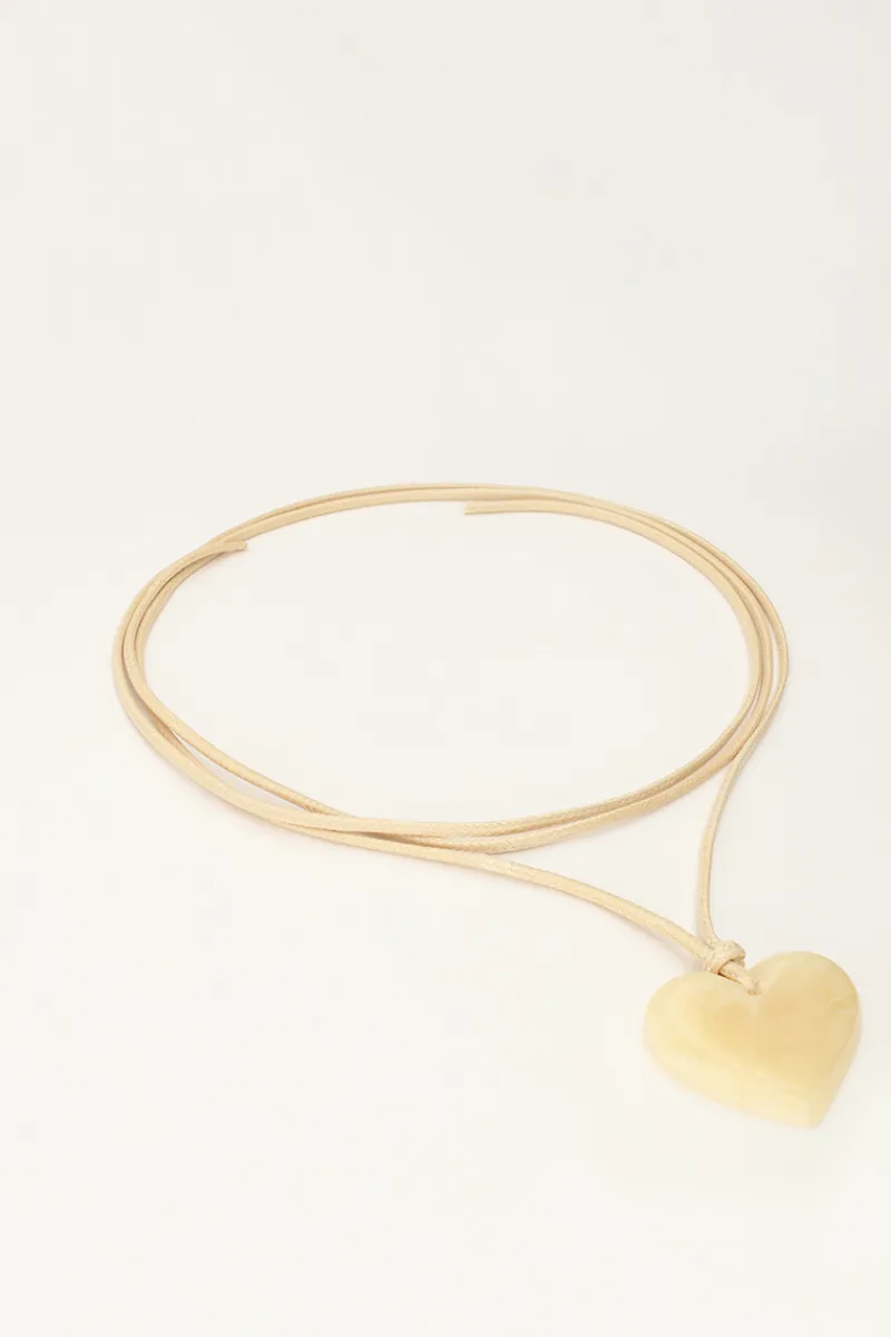 My Jewellery Collier Océan En Corde Avec Coeur Beige New