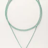 My Jewellery Collier Sunrocks Vert En Corde Avec Perles Sale