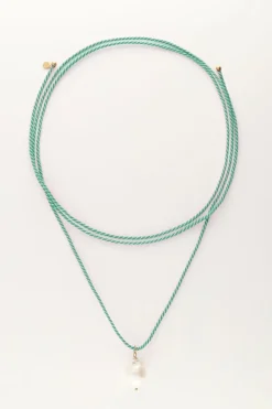 My Jewellery Collier Sunrocks Vert En Corde Avec Perles Sale