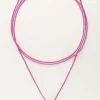 My Jewellery Collier Sunrocks Violet En Corde Avec Perles Fashion
