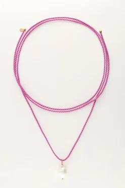My Jewellery Collier Sunrocks Violet En Corde Avec Perles Fashion