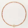 My Jewellery Collier Triple Avec Perles Rouges Et Roses Fashion