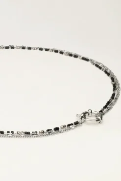 My Jewellery Collier Triple Avec Perles Noires Discount
