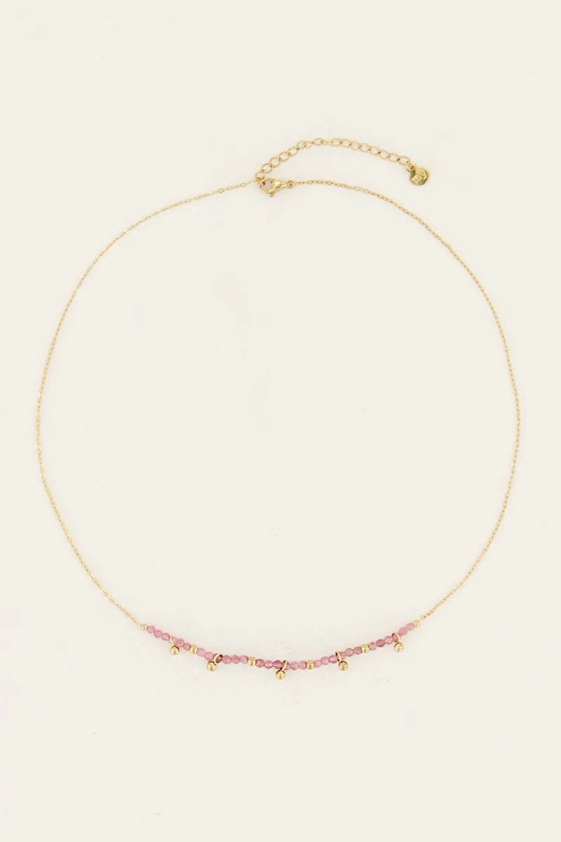 My Jewellery Collier Vintage Avec Perles Et Billes Roses Discount