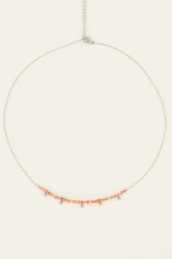 My Jewellery Collier Vintage Avec Perles Et Billes Oranges Hot