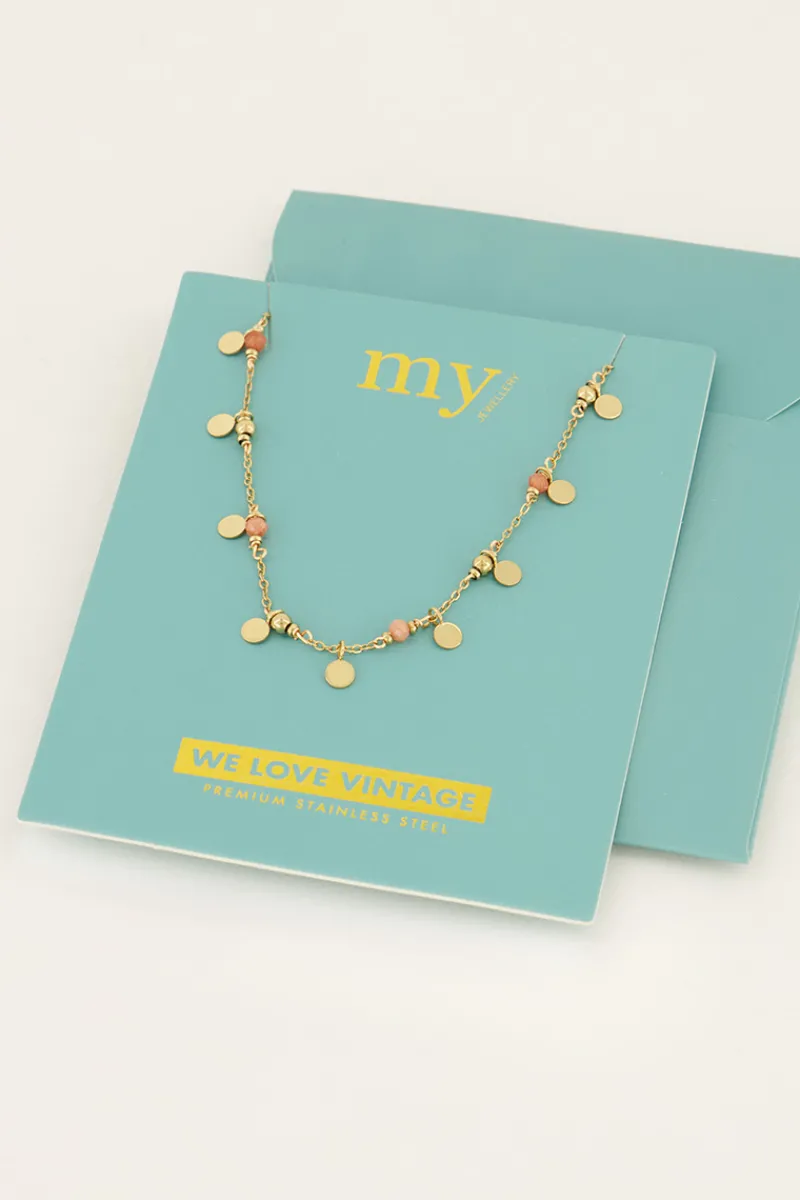 My Jewellery Collier Vintage Avec Perles Et Pastilles Orange Clearance