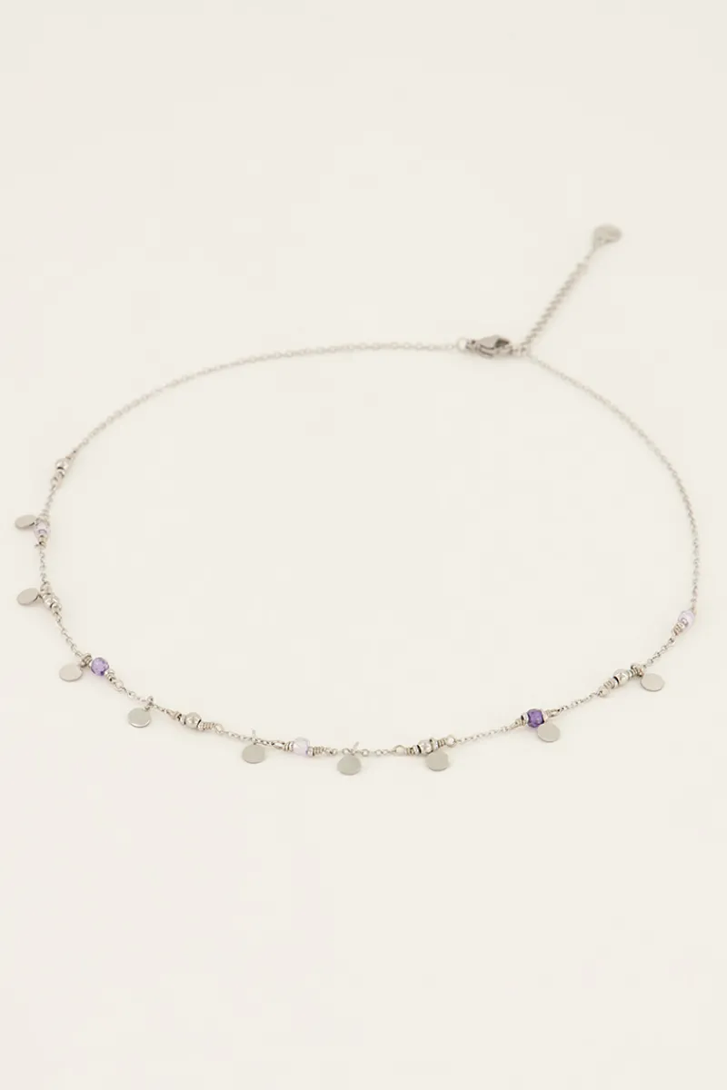 My Jewellery Collier Vintage Avec Perles Et Pastilles Lilas Best