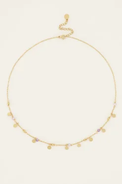 My Jewellery Collier Vintage Avec Perles Et Pastilles Lilas Best
