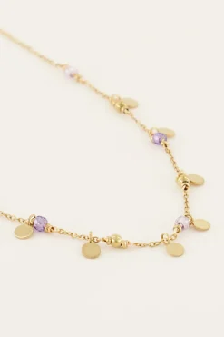 My Jewellery Collier Vintage Avec Perles Et Pastilles Lilas Best