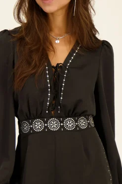 My Jewellery Combinaison Noire Avec Cordon Et Clous Outlet