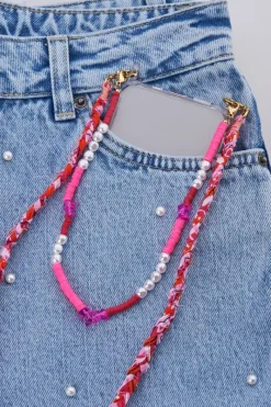 My Jewellery Cordon De Téléphone En Bandana Rose Et Orange Best