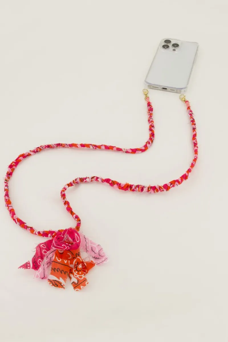 My Jewellery Cordon De Téléphone En Bandana Rose Et Orange Best