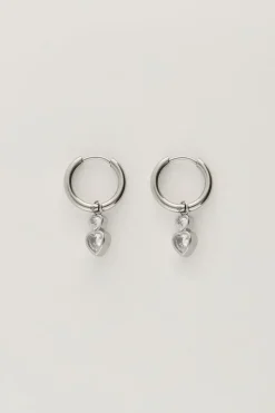 My Jewellery Créoles Avec Double Cœur En Strass Hot