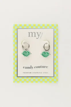 My Jewellery Créoles Candy «très Belle» Vertes Fashion