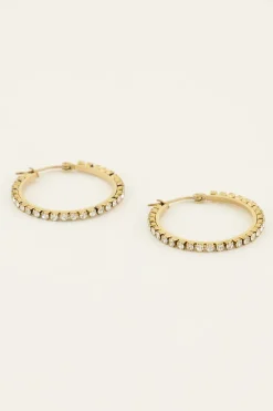 My Jewellery Créoles Moyennes Avec Pierres Transparentes Discount