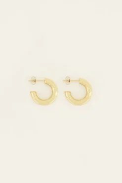 My Jewellery Créoles Rondes Avec Motif Côtelé Fin Discount