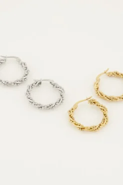 My Jewellery Créoles Torsadés Avec Billes Fashion