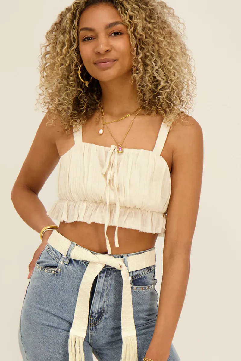 My Jewellery Crop Top à Bretelles Et Noeud Best