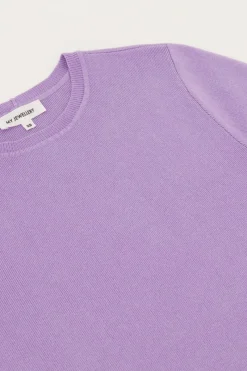 My Jewellery Crop Top Basique Lilas à Manches Courtes Violet New