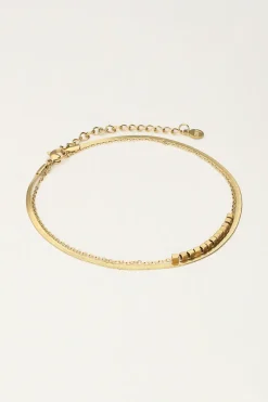 My Jewellery Double Bracelet De Cheville Minimaliste Carré Best