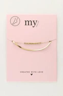 My Jewellery Double Bracelet De Cheville Minimaliste Carré Best