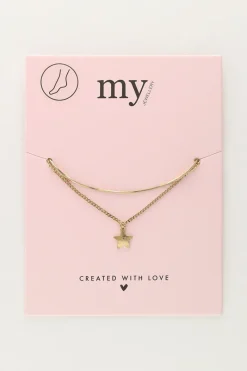 My Jewellery Double Bracelet De Cheville Minimaliste Avec Charms étoile New