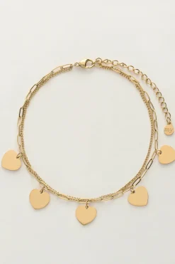 My Jewellery Double Bracelet De Cheville Avec Charms Cœur Best