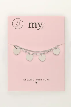 My Jewellery Double Bracelet De Cheville Avec Charms Cœur Best