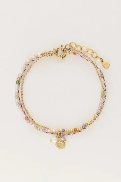 My Jewellery Double Bracelet Multicolore Avec Corde Et Perles Discount