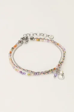 My Jewellery Double Bracelet Multicolore Avec Corde Et Perles Discount