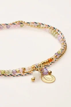 My Jewellery Double Bracelet Multicolore Avec Corde Et Perles Discount