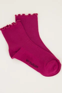 My Jewellery Ensemble De Chaussettes Blanches Et Violettes à Volants Online