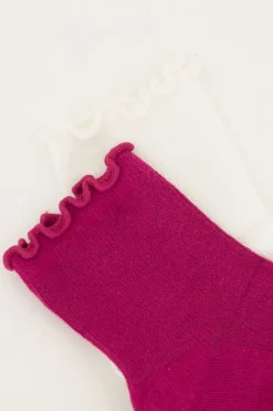 My Jewellery Ensemble De Chaussettes Blanches Et Violettes à Volants Online