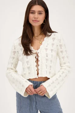 My Jewellery Gilet Ajouré Blanc Avec Nœud Hot