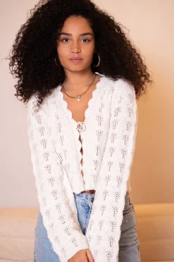 My Jewellery Gilet Ajouré Blanc Avec Nœud Hot