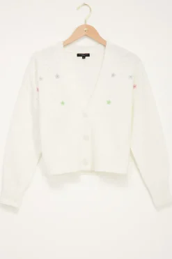 My Jewellery Gilet Blanc Avec Fleurs Brodées Clearance