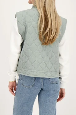 My Jewellery Gilet Matelassé Gris à Boutons-pression Online