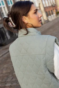 My Jewellery Gilet Matelassé Gris à Boutons-pression Online