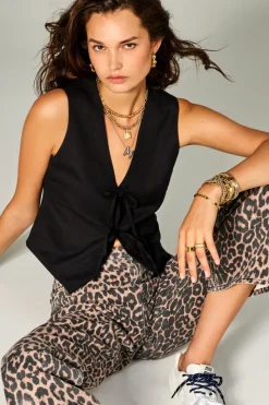 My Jewellery Gilet Avec Nœuds Noir New