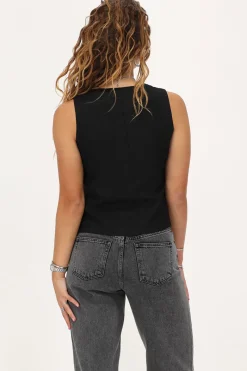 My Jewellery Gilet Sans Manches Noir Avec Boutons Clearance