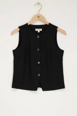 My Jewellery Gilet Sans Manches Noir Avec Boutons Clearance