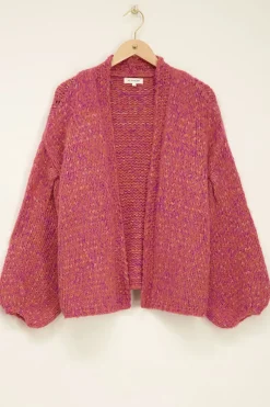 My Jewellery Gilet Violet En Maille épaisse Et Lurex Violet/Rose/Orange Clearance