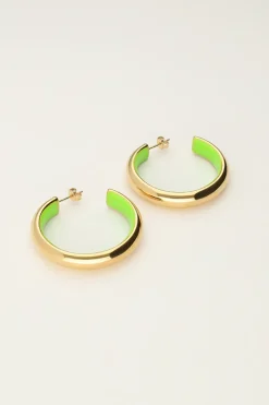 My Jewellery Grandes Créoles Candy Avec Intéreur Vert Sale