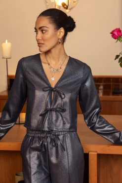 My Jewellery Gris Foncé Foncé Avec Lurex Et Nœuds Outlet