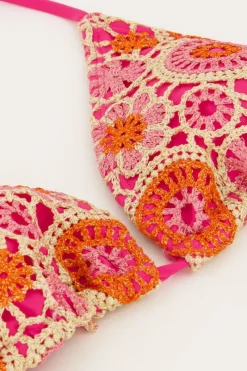 My Jewellery Haut De Bikini Avec Détails En Crochet Rose Discount