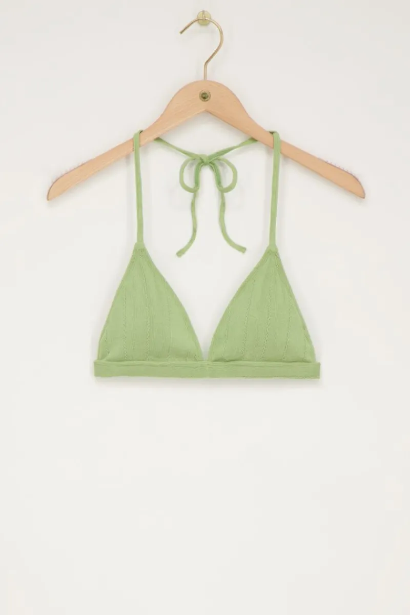 My Jewellery Haut De Bikini Côtelé Vert Best