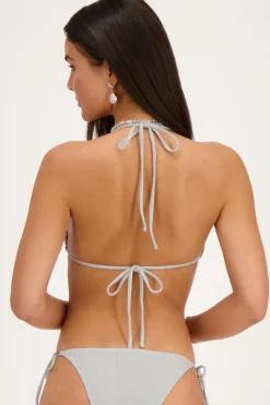 My Jewellery Haut De Bikini Triangle En Lurex Argenté Hot