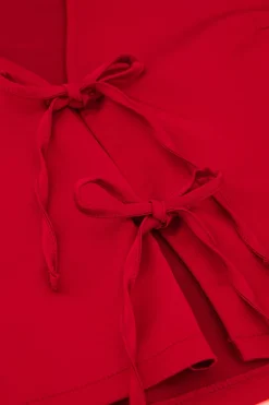 My Jewellery Haut Effet Satiné Avec Nœuds Rouge Outlet